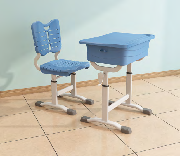 Plastic star hand cranked lifting desk and chair YJ-KZ008